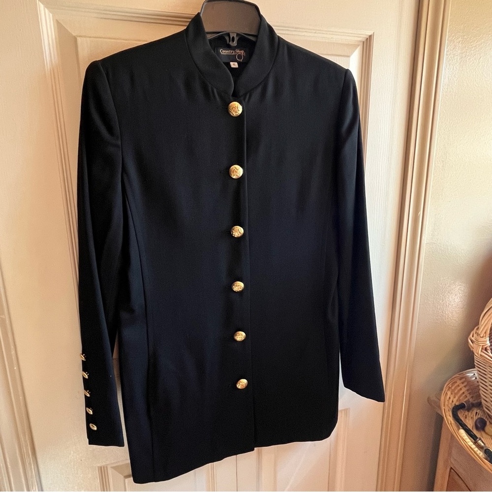 Country Shop by Marshall Field’s Black Wool Blend Military-Style Jacket – Size 6